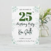 Einladung zum 25. Geburtstag (Stehend Vorderseite)