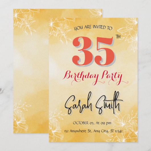 Einladung zum 25. Geburtstag (Vorne/Hinten)