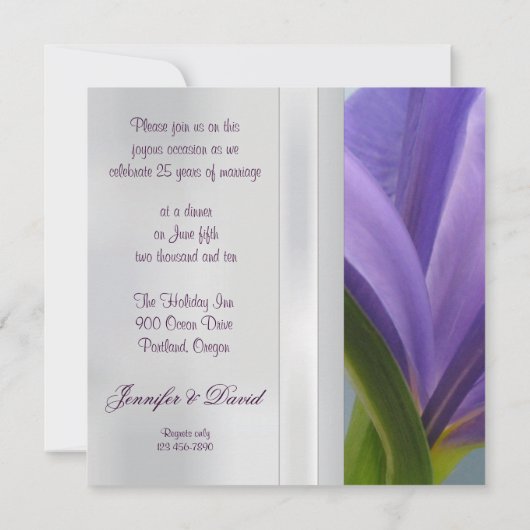 Einladung zum 25. Hochzeitstag (Rückseite)