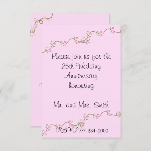 Einladung zum 25. Hochzeitstag (Vorne/Hinten)