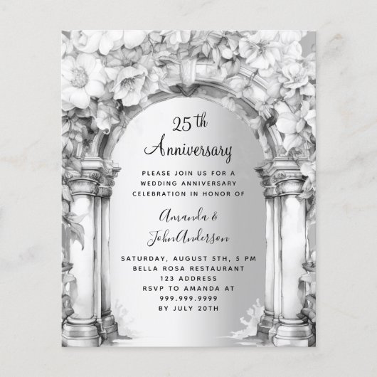 Einladung zum 25. Hochzeitstag (Vorderseite)