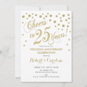 Einladung zum 25. Hochzeitstag - Gold & Weiß (Vorderseite)