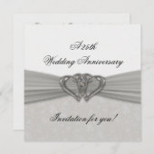 Einladung zum 25. Hochzeitstag in Damask (Vorne/Hinten)