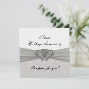 Einladung zum 25. Hochzeitstag in Damask