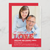 Einladung zum 25. Hochzeitstag in Rot (Vorne/Hinten)