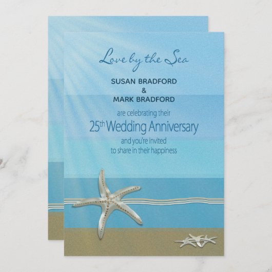 Einladung zum 25. Hochzeitstag, Ozean, (Vorne/Hinten)