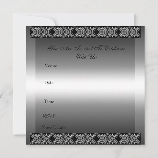 Einladung zum 25. Hochzeitstag Party Silber (Rückseite)