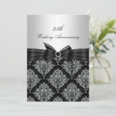 Einladung zum 25. Hochzeitstag von Damask & Bow (Stehend Vorderseite)