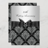 Einladung zum 25. Hochzeitstag von Damask & Bow (Vorne/Hinten)
