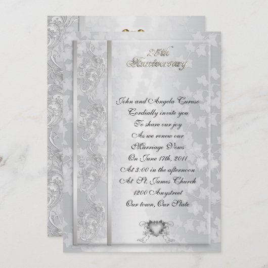 Einladung zum 25. Jahrestag (Vorne/Hinten)