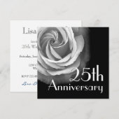 Einladung zum 25. Jahrestag - SILVER-Rose (Vorne/Hinten)