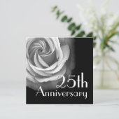 Einladung zum 25. Jahrestag - SILVER-Rose (Stehend Vorderseite)