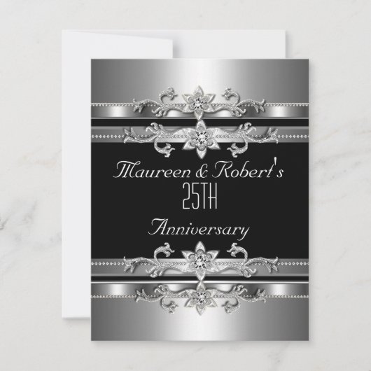 Einladung zum 25-jährigen Jubiläum Elegant Black S (Vorderseite)