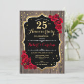 Einladung zum 25-jährigen Jubiläum - Holz Red Gold (Stehend Vorderseite)