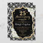 Einladung zum 25-jährigen Jubiläum - Schwarz-weiße (Vorne/Hinten)