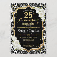 Einladung zum 25-jährigen Jubiläum - Schwarz-weiße