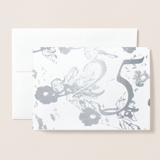 Einladung zum 25. Silver Wedding Jubiläum (Vorderseite mit Umschlag)