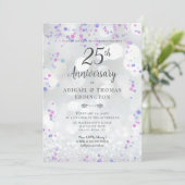 Einladung zum 25. Silver Wedding Jubiläum (Stehend Vorderseite)