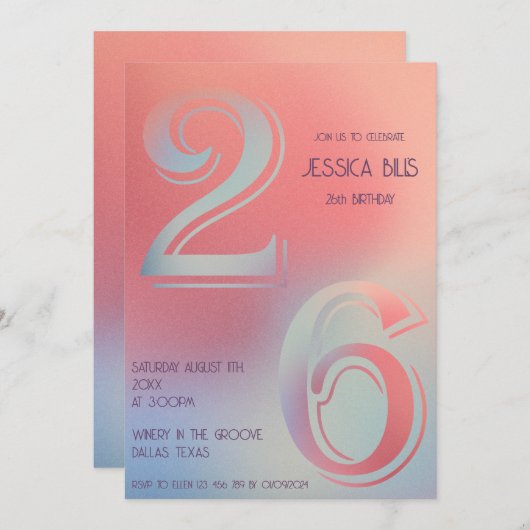 Einladung zum 26. Geburtstag (Vorne/Hinten)