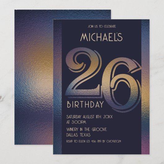 Einladung zum 26. Geburtstag (Vorne/Hinten)