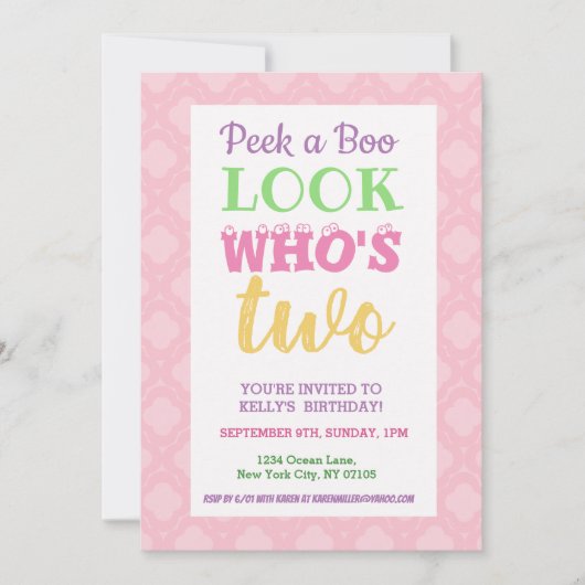 Einladung zum 2. Geburtstag (Vorderseite)