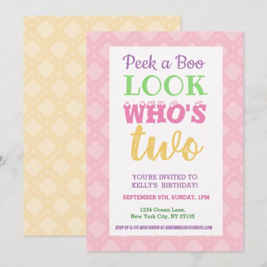 Einladung zum 2. Geburtstag (Vorne/Hinten)