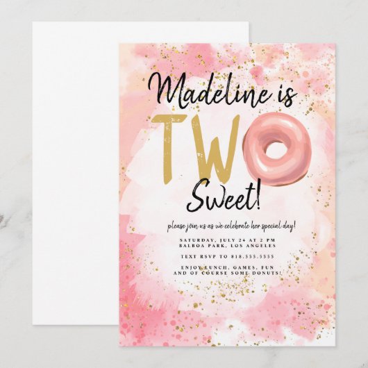 Einladung zum 2. Geburtstag (Vorne/Hinten)