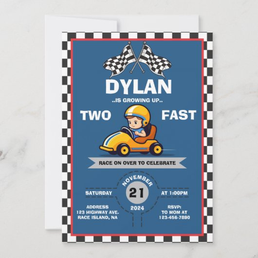 Einladung zum 2. Geburtstag (Vorderseite)