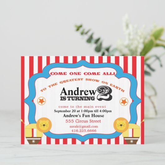 Einladung zum 2. Geburtstag (Stehend Vorderseite)