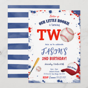 Einladung zum 2. Geburtstag Baseball