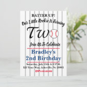 Einladung zum 2. Geburtstag im Baseball (Stehend Vorderseite)