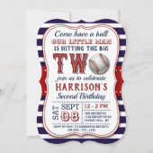 Einladung zum 2. Geburtstag im Baseball (Vorderseite)