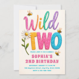 Einladung zum 2. Geburtstag Mädchen Wild Thema