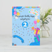 Einladung zum 2. Geburtstag - Niedlicher und anpas (Stehend Vorderseite)