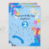 Einladung zum 2. Geburtstag - Niedlicher und anpas (Vorne/Hinten)