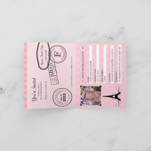 Einladung zum 2. Geburtstag Paris Pass (Innenseite)