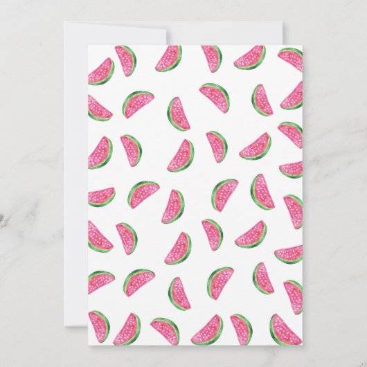 Einladung zum 2. Geburtstag | Rosa Wassermelone (Rückseite)