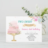 Einladung zum 2. Geburtstag von Kuchen (Stehend Vorderseite)