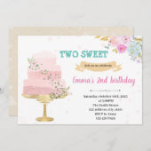 Einladung zum 2. Geburtstag von Kuchen (Vorne/Hinten)