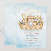 Einladung zum 2. Geburtstag von Noahs Arche Junge (Vorne/Hinten)