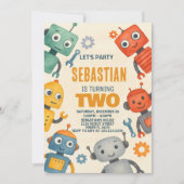 Einladung zum 2. Geburtstag von Robot (Vorderseite)