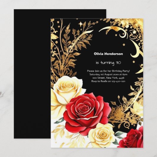 Einladung zum 30. Geburtstag (Vorne/Hinten)
