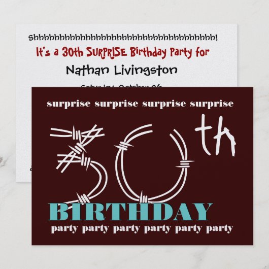 Einladung zum 30. Geburtstag (Vorne/Hinten)