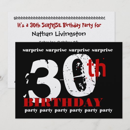 Einladung zum 30. Geburtstag (Vorne/Hinten)