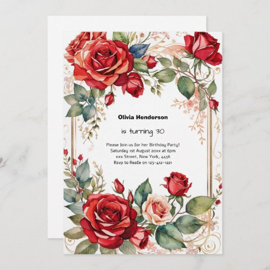 Einladung zum 30. Geburtstag (Vorne/Hinten)