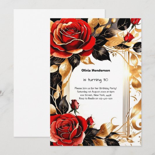 Einladung zum 30. Geburtstag (Vorne/Hinten)