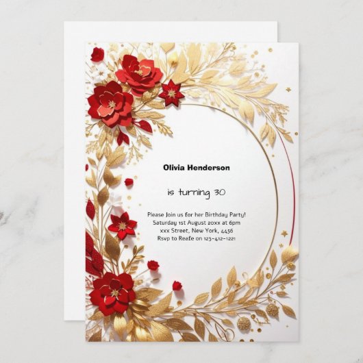 Einladung zum 30. Geburtstag (Vorne/Hinten)