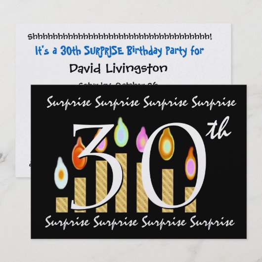 Einladung zum 30. Geburtstag (Vorne/Hinten)