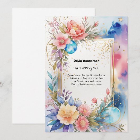 Einladung zum 30. Geburtstag (Vorne/Hinten)