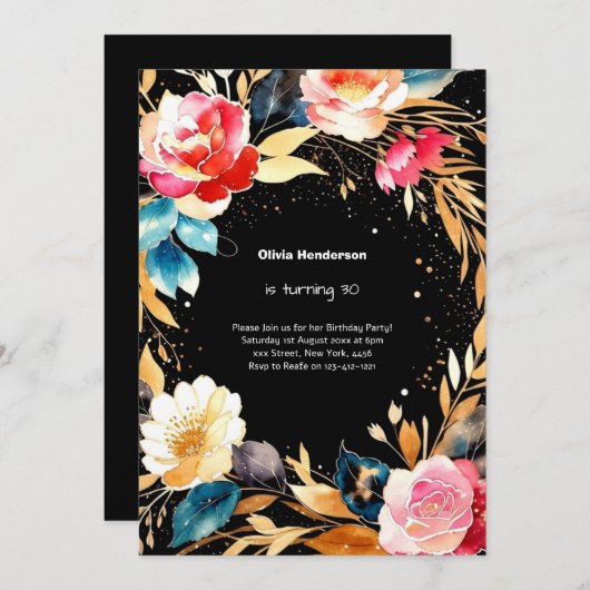 Einladung zum 30. Geburtstag (Vorne/Hinten)